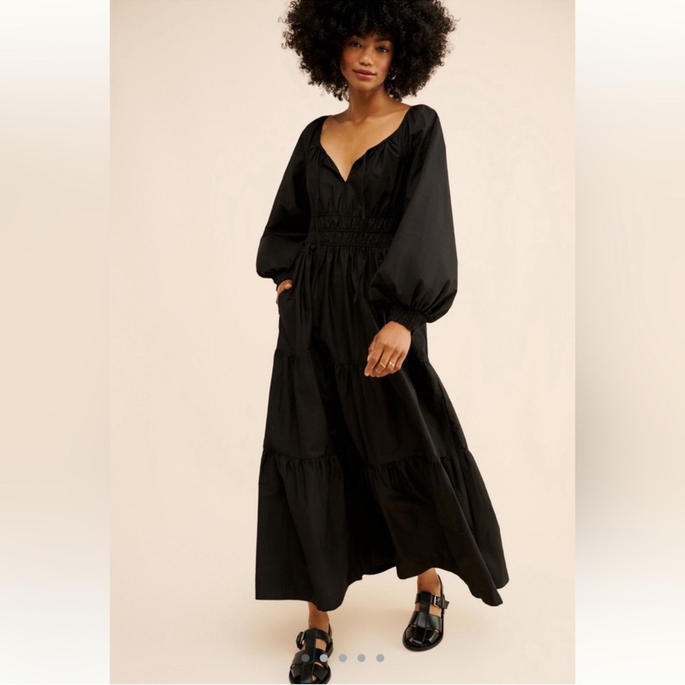 Anthropologie The Somerset Maxi Dress:
Puff-Sleeve Edition Black Sz Small - Picture 2 of 16